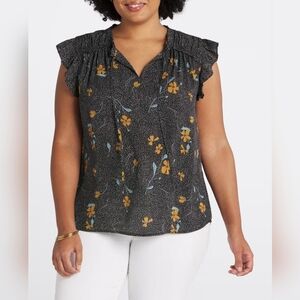 Les Serein Alva Ruffle Detail Blouse 1X